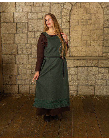 Vestido avental viking modelo Alva, verde