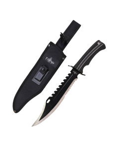 Terceira Faca Tática Bushcraft, lâmina de aço (43,5 cm.)