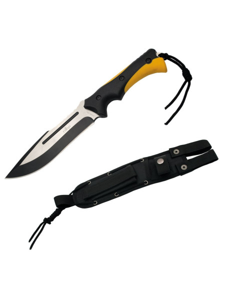 Terceiro cabo de faca tática amarelo-preto