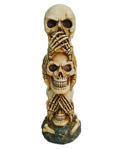 Conjunto 3 caveiras, não vejo, não ouço, não falo