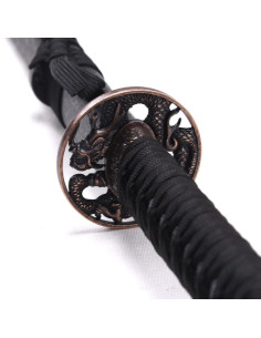 Ornamental dragão katana tsuba com bainha 2