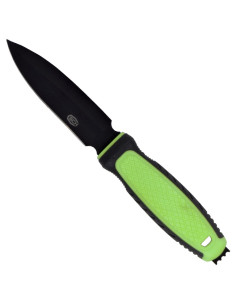 Faca de aventura preta verde SCK de um gume (23,5 cm.)