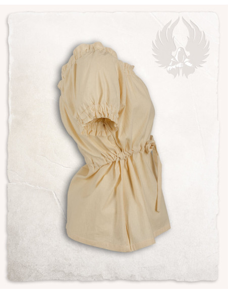 Blusa medieval Kalina, cor creme, em...