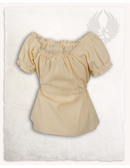 Blusa medieval Kalina, cor creme, em...