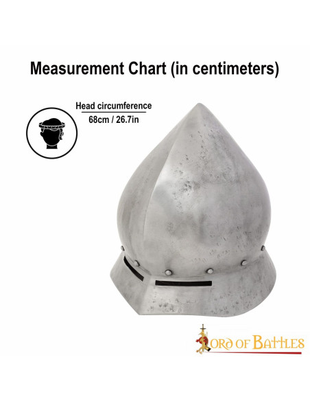 Capacete medieval, tipo bule,...