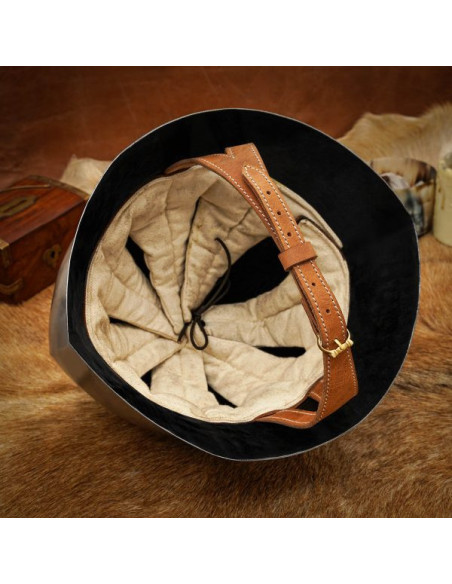 Capacete medieval, tipo bule,...