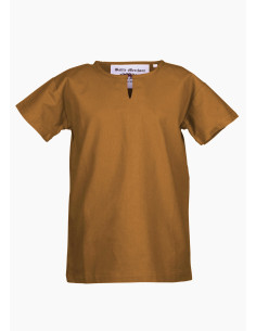 Túnica medieval Linus para criança bege castanho
