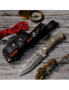 Faca Bushcrafter (206-FC) cabo micarta, COMPLETO