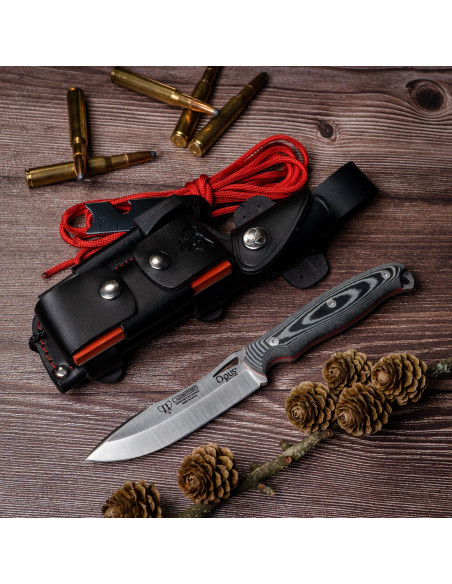 Faca Micarta Cudeman Ness Wolf preta,...