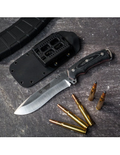 Faca de caça Cadet Green Beret, micarta preta e kydex