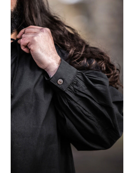 Camisa medieval modelo Ulrich, cor preta
