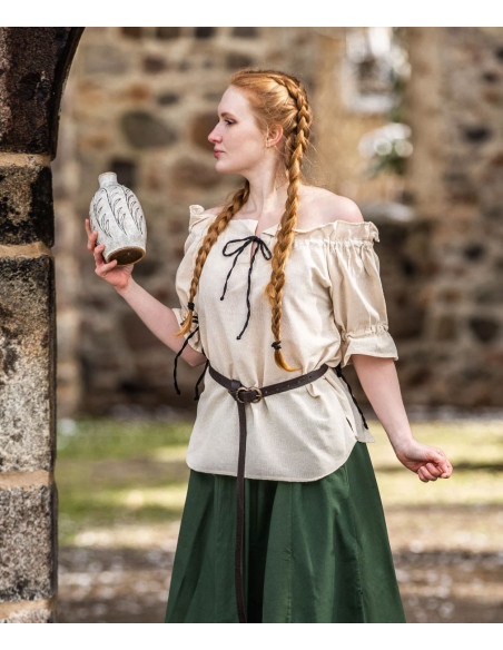 Blusa medieval modelo Amelia, branco...