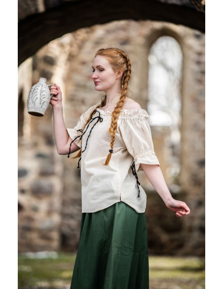 Blusa medieval modelo Amelia, branco...