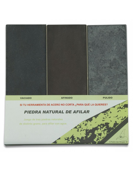Conjunto de 3 pedras naturais para afiar