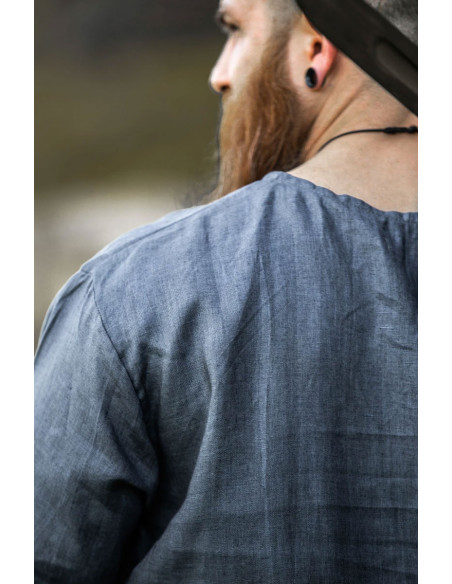 Túnica Halvar Linho Viking Cinza