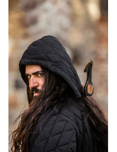 Capa medieval acolchoada modelo Eckwin, preta