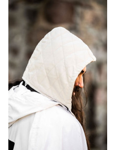 Capa medieval acolchoada modelo Eckwin, branco natural