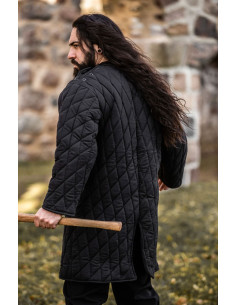 Gambeson medieval acolchoado preto, Nils 2