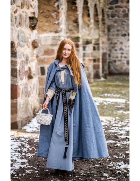 Manto medieval com capuz modelo Mila,...