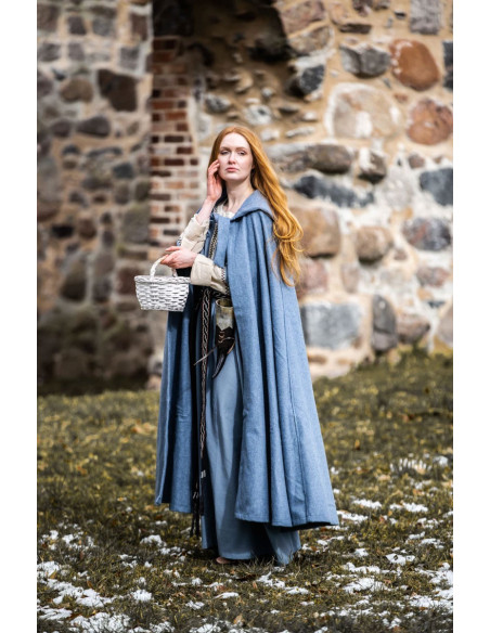 Manto medieval com capuz modelo Mila,...