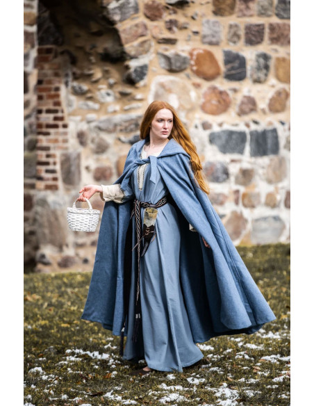 Manto medieval com capuz modelo Mila,...