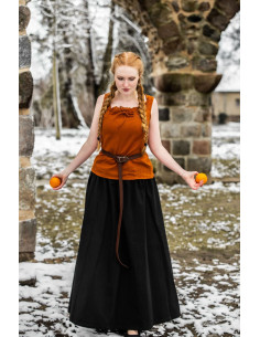 Cinto Celta longo em couro modelo Merle, cor marrom claro 2