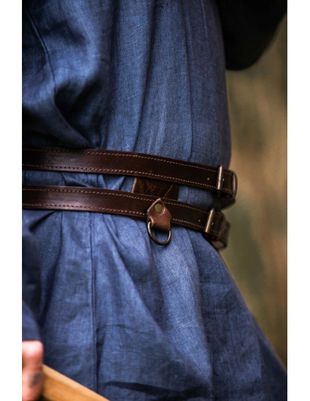 Cinto Viking duplo de couro, modelo...