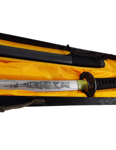 Saya katana preta decorativa com...