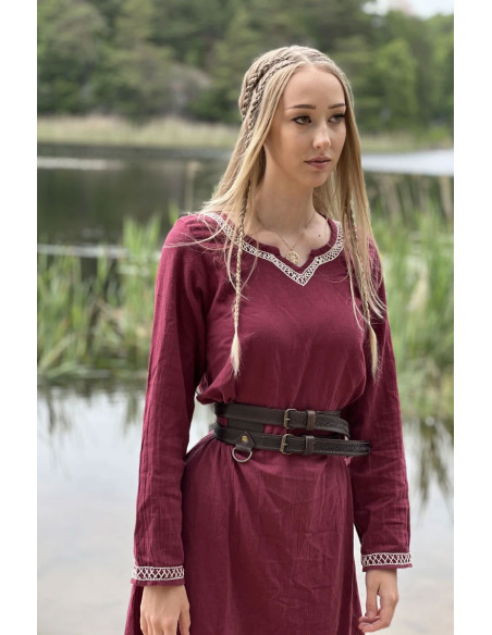 Cinto duplo de couro Viking Axel,...