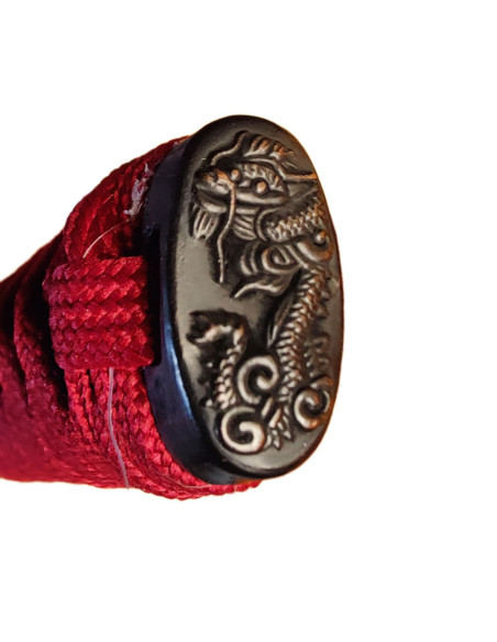 Katana decorativa vermelha com caixa...