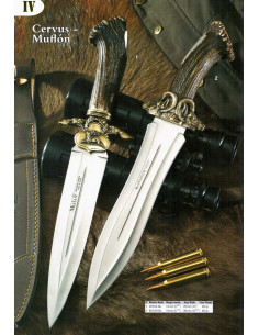 Faca com acabamento em mouflão cabo chifre de veado 2