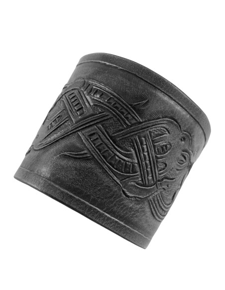 Pulseiras de couro com relevo de...