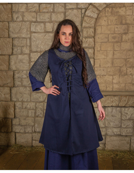 vestido sem manga azul medieval...