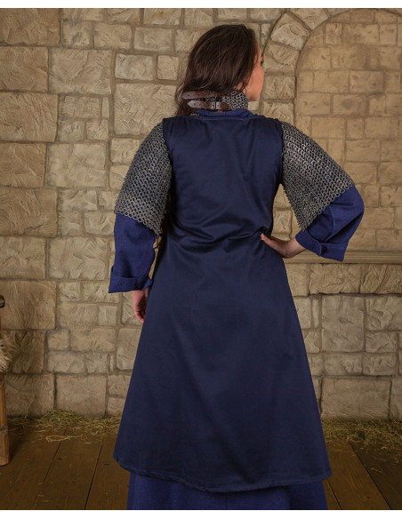 vestido sem manga azul medieval...