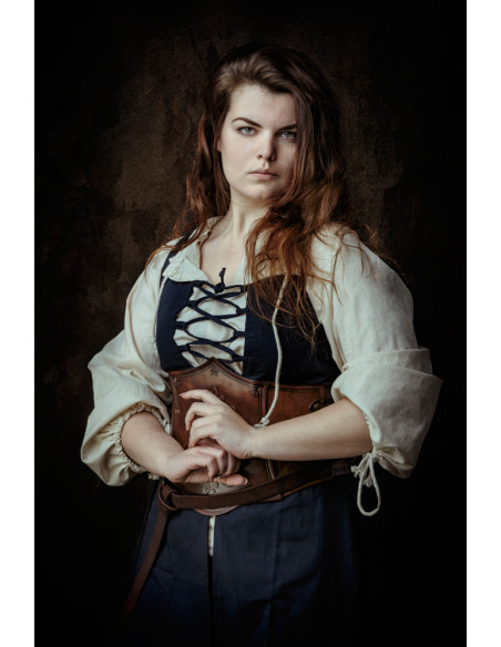 vestido sem manga azul medieval...