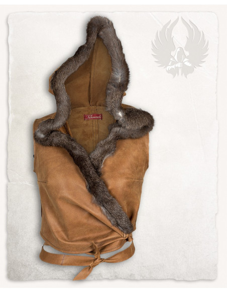 Camisola de mulher medieval com capuz...