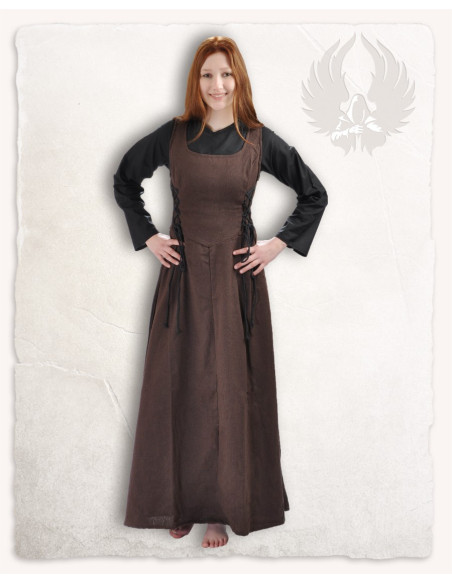 Vestido medieval modelo Uma, cor marrom