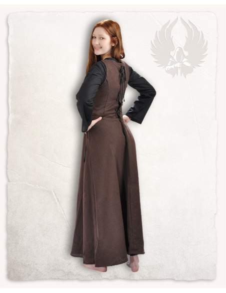 Vestido medieval modelo Uma, cor marrom