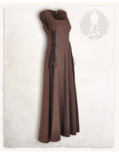 Vestido medieval modelo Uma, cor marrom