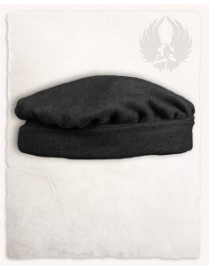 Chapéu medieval modelo Armin, lã preta