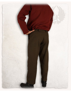 Calça medieval Rocco corte reto, marrom 2