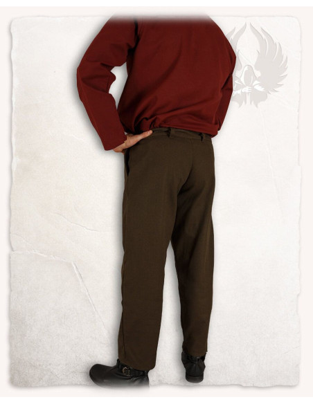 Calça medieval Rocco corte reto, marrom