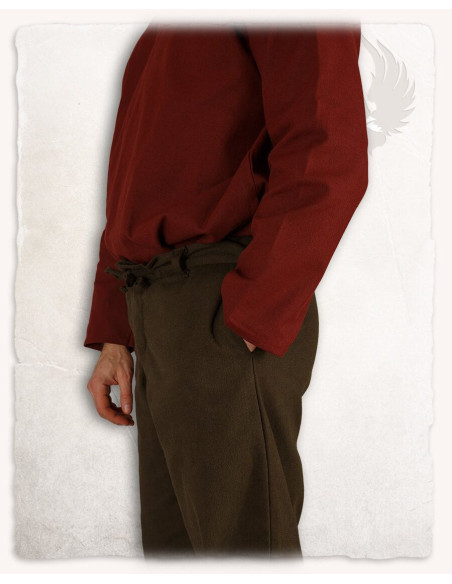 Calça medieval Rocco corte reto, marrom