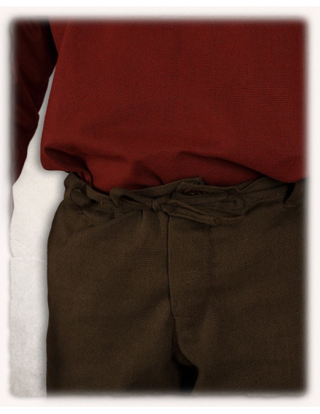 Calça medieval Rocco corte reto, marrom