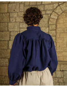 Ansgar modelo camisa pirata larga, cor azul 2