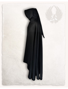 Capa medieval de lã preta modelo Gora 2