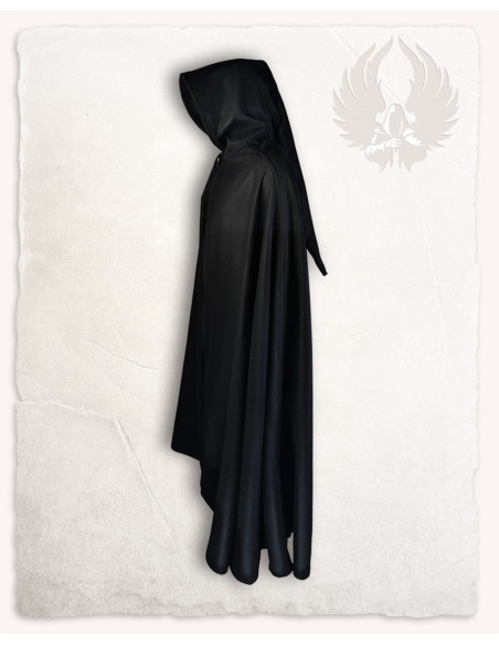 Capa medieval de lã preta modelo Gora