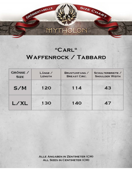 Túnica medieval de algodão modelo Carl