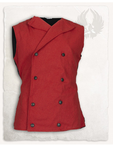 Colete SteamPunk vermelho modelo Hamish