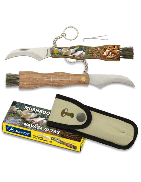 Chaveiro faca para cogumelos com pincel